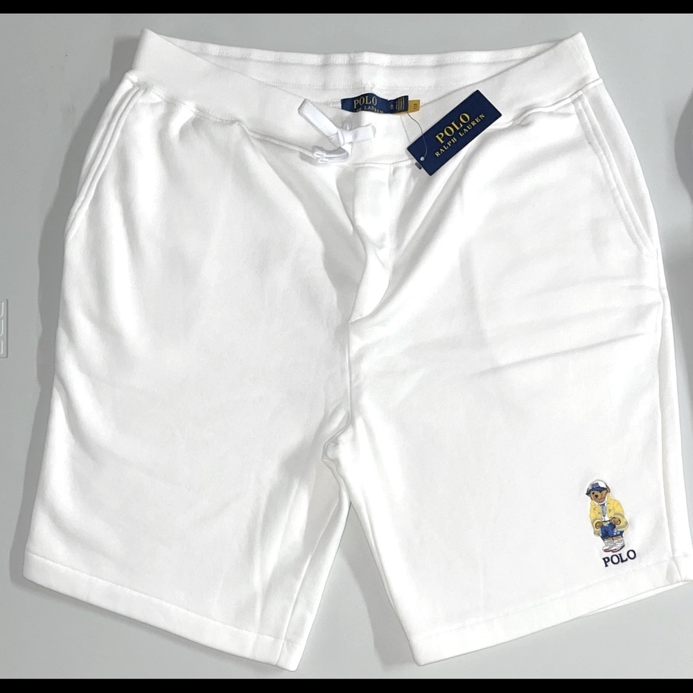 New Medium Polo Ralph Lauren Polo Bear White Shorts - Picture 3 of 6
